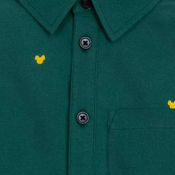 Embroidered Mickey Mouse Icon Holiday Long Sleeve Button Front Shirt for Boys 4 - Picture 4 of 13